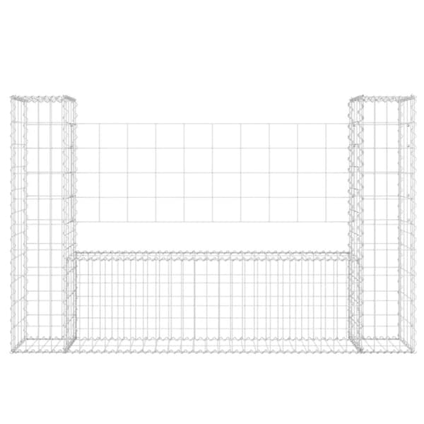 vidaXL U-muotoiset kivikorit 2 pylväällä rauta 140x20x100 cm