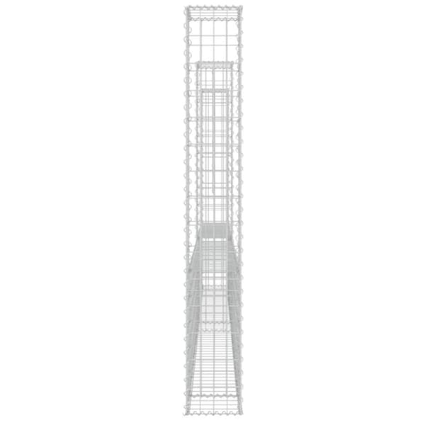 vidaXL U-formad gabionkorg med 3 stolpar järn 260x20x150 cm