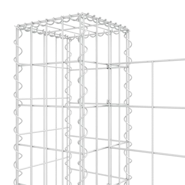 vidaXL gabionkurv med 3 stolper 260x20x100 cm U-facon jern