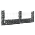 Miniatyrbillede 1 af 6: vidaXL gabionkurv med 3 stolper 260x20x100 cm U-facon jern