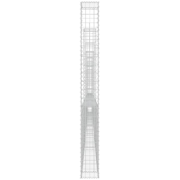 vidaXL U-muotoiset kivikorit 7 pylväällä rauta 740x20x200 cm