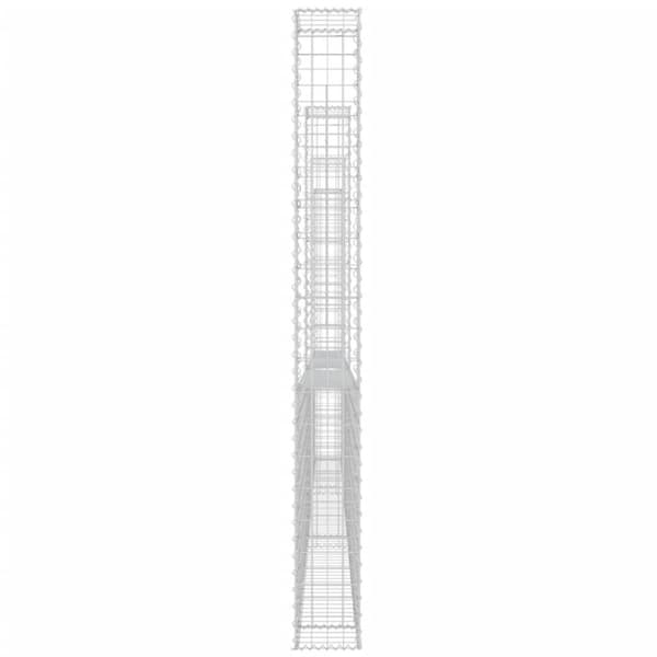 vidaXL U-muotoiset kivikorit 4 pylväällä rauta 380x20x200 cm