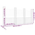 Miniatyrbilde 6 av 6: vidaXL Gabionkurv u-formet med 4 stolper jern 380x20x200 cm
