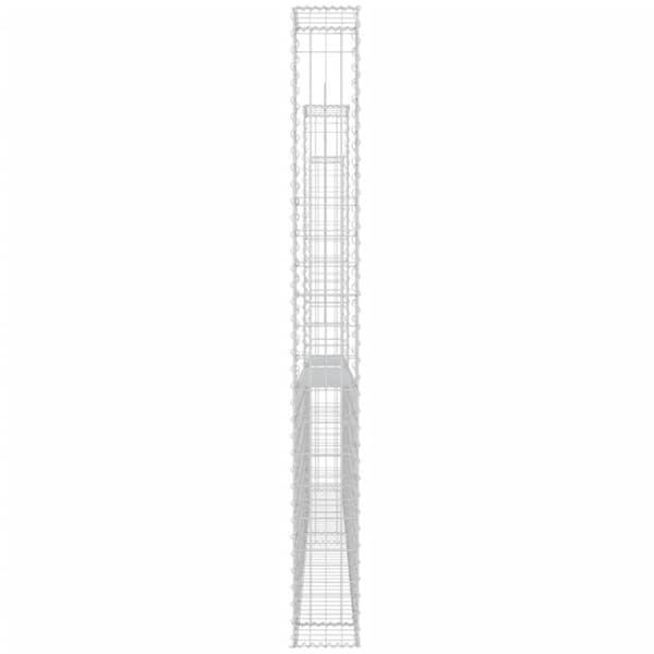 vidaXL gabionkurv med 3 stolper 260x20x200 cm U-facon jern