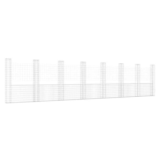 vidaXL U-muotoiset kivikorit 8 pylväällä rauta 860x20x200 cm