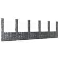 Miniatyrbilde 1 av 6: vidaXL Gabionkurv u-formet med 6 stolper jern 620x20x200 cm
