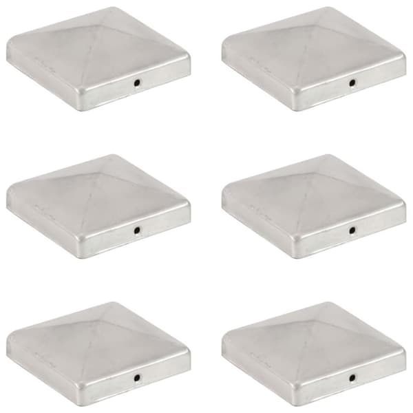 vidaXL Gjerdestolpehatter pyramide 6 stk galvanisert metall 101x101 mm