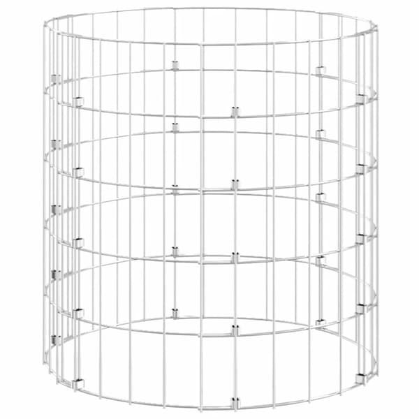 vidaXL Planteringsgabion upphöjd rund galvaniserat stål Ø50x50 cm