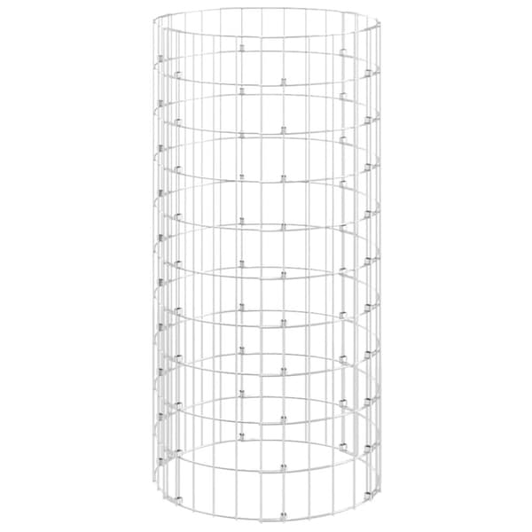 vidaXL gabionsøjle Ø50x100 cm galvaniseret stål rund