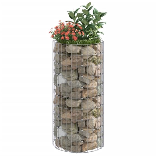 vidaXL gabionsøjle Ø50x100 cm galvaniseret stål rund