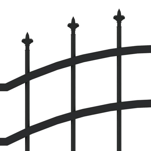 vidaXL Staket med spjuttopp svart 165 cm pulverlackerat stål