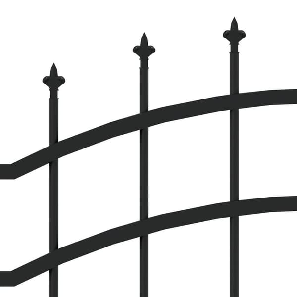 vidaXL Puutarha-aita keihäskärjillä musta 115 cm jauhemaalattu teräs