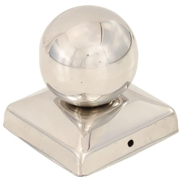 vidaXL Stolpehatter 6 stk ballformet rustfritt stål 71x71 mm