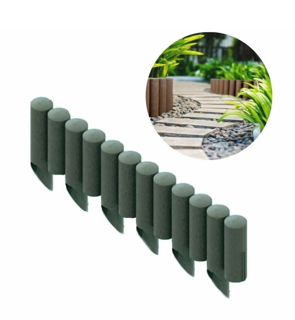 Palisades muovivihreä 2,3m x 25,5cm, Alennusreuna, Ruohoreuna, Puutarhareuna, Reunalevy, Nurmikon reuna, Reunustuki