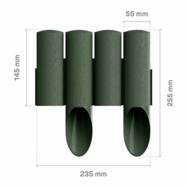 Palisades muovivihreä 2,3m x 25,5cm, Alennusreuna, Ruohoreuna, Puutarhareuna, Reunalevy, Nurmikon reuna, Reunustuki