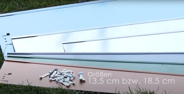 Plænekanter af metal 18,5 cm x 120 cm, farve:Uden farve