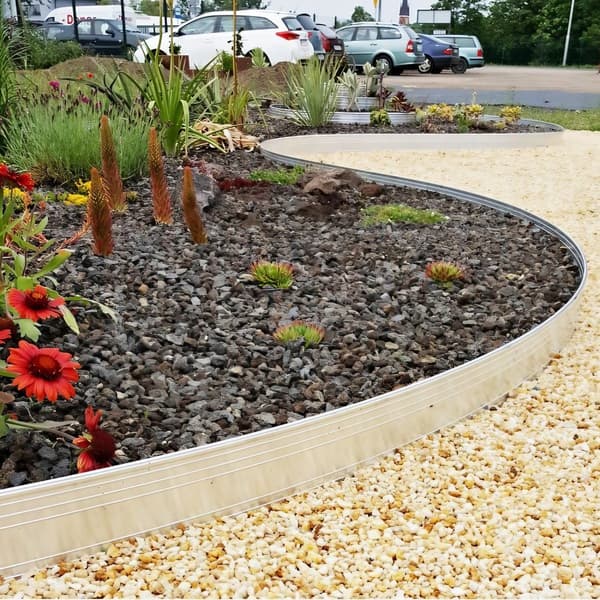 20 kpl Ultravahva alumiinireunus 24cm x 1m (pituus 20m) | Puutarhan raja | Ruohoreuna, väri: ei väriä