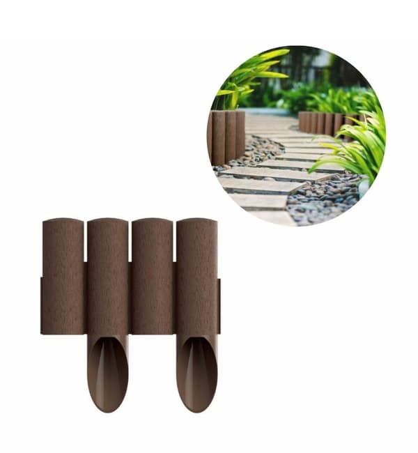 Palisades plast brun 23cm x 25,5 cm, Rabattkant, Gräskant, Trädgårdskant, Kantplåt, Gräsmattkant, Kantstöd
