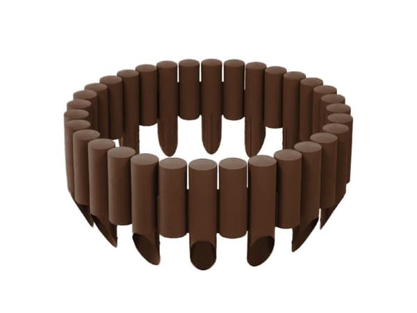 Palisader plast, Plastkant brun 2,3 m x 25,5 cm, Bedafgrænsning, Græskant, Græskanter, Græsplæne kant, Bedkant, Plænekant, Havekant, Rabatkant
