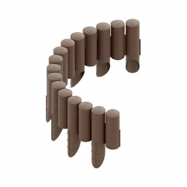 Palisader plast, Plastkant brun 2,3 m x 25,5 cm, Bedafgrænsning, Græskant, Græskanter, Græsplæne kant, Bedkant, Plænekant, Havekant, Rabatkant