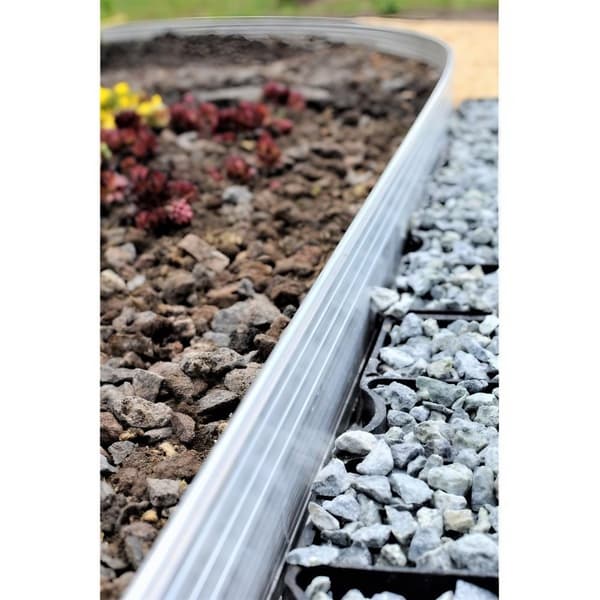 10 kpl:n setti Ultravahvaa alumiinia Reunus 24cm x 1m (10m pitkä) | Puutarhan raja | Ruohoreuna, väri: ei väriä