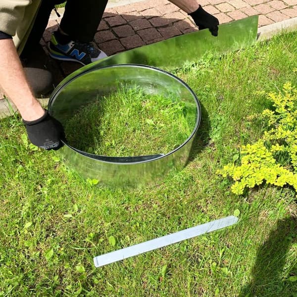 Græskant, Græskanter, Græsplæne kant, Bedkant, Plænekant, Havekant, Rabatkant metal alu/zink 20 cm x 10 meter