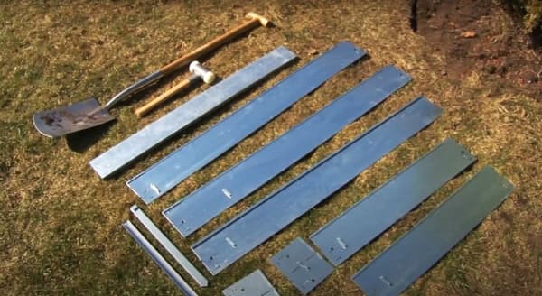 Alennusreunus metalli 18,5 cm x 120 cm yksivärinen | Puutarhan raja | Ruohoreunus, väri: ei väriä