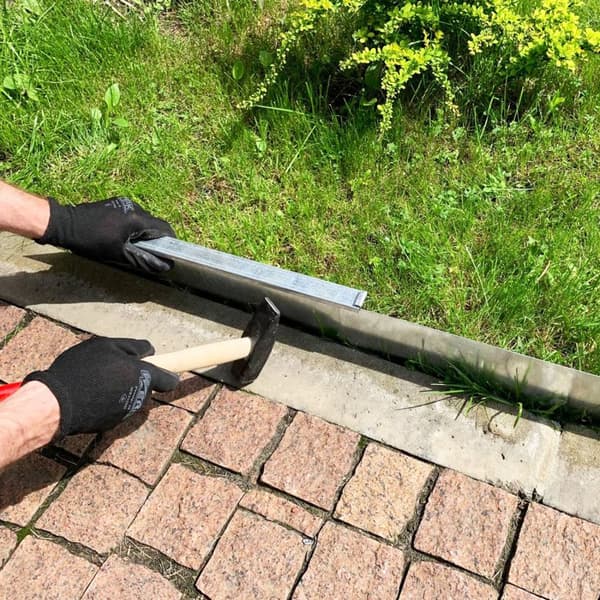 Rabattkant, Gräskant, Trädgårdskant, Kantplåt, Gräsmattkant metall Alu/Zink (längd 10m 15m / höjd 15cm 20cm 25cm), Längd GS:10 m, Bred:15 cm