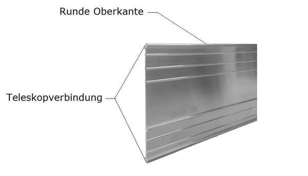 Ultrastærk aluminiums græskant 10-14-24 cm, Bred:14 cm, Publikum:10, Længde gs:1 m
