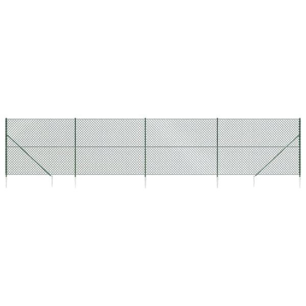 vidaXL trådhegn med jordspyd 2x10 m grøn