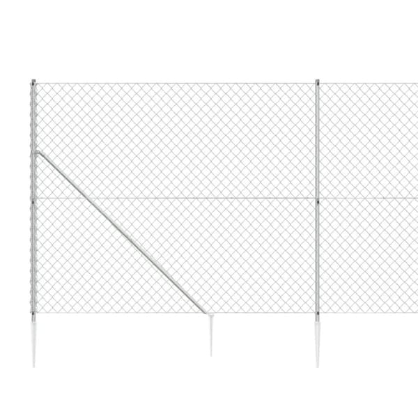 vidaXL Gunnebostängsel med markspett silver 1,6x10 m