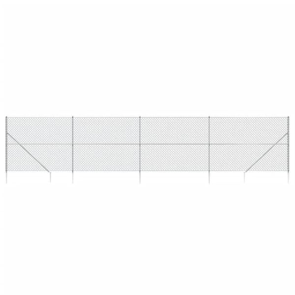 vidaXL Gunnebostängsel med markspett silver 1,6x10 m