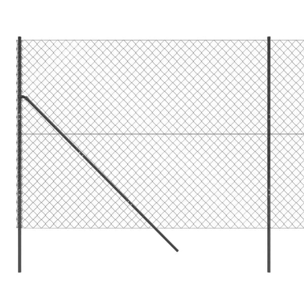 vidaXL Kjettinggjerde med flens antrasitt 1,6x10 m