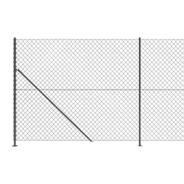 vidaXL Kjettinggjerde med flens antrasitt 1,8x10 m