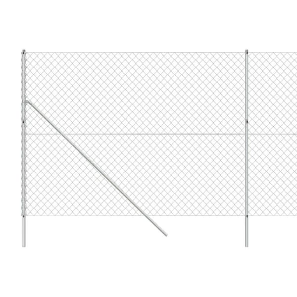 vidaXL Kjedegjerde sølv 1,6x25 m