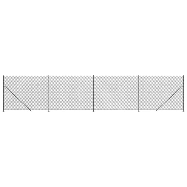 vidaXL trådhegn med flange 1,6x10 m antracitgrå