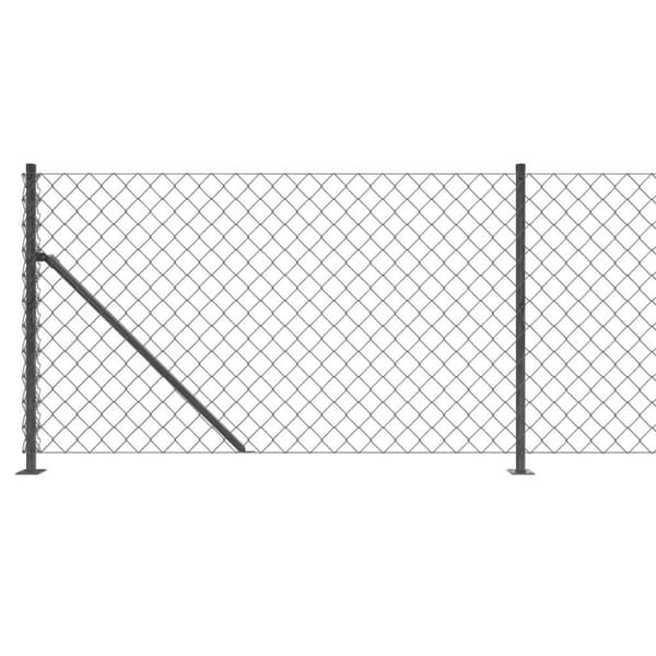vidaXL trådhegn med flange 1,1x10 m antracitgrå