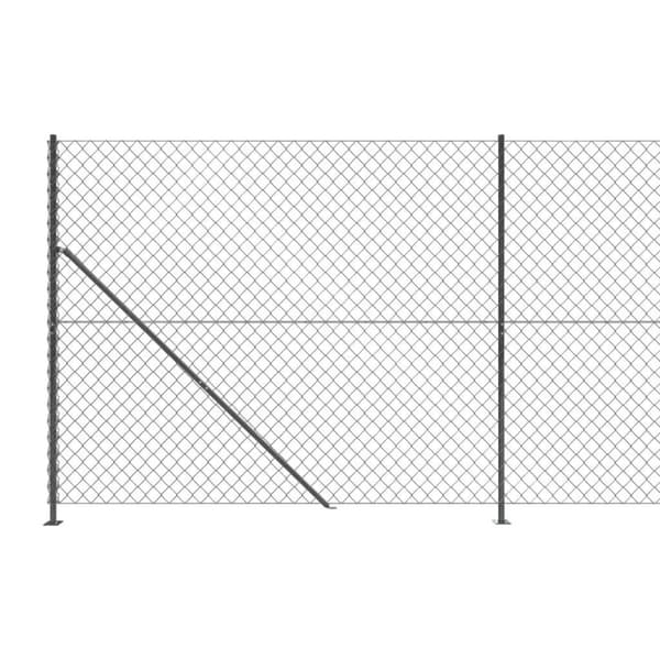 vidaXL trådhegn med flange 2,2x25 m antracitgrå