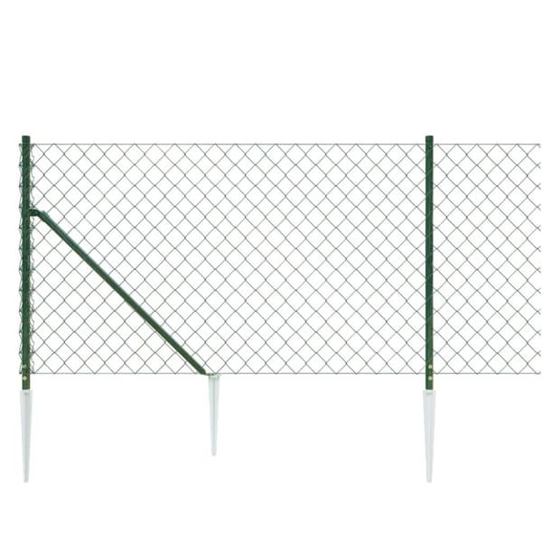 vidaXL trådhegn med jordspyd 0,8x10 m grøn