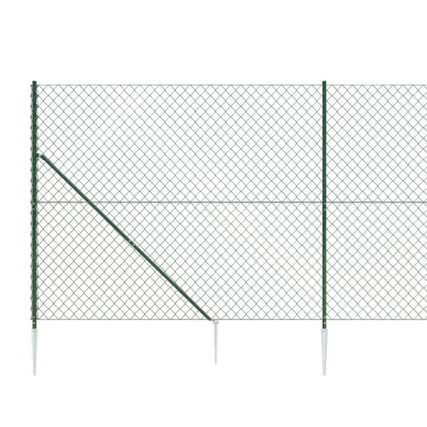 vidaXL Nettinggjerde med stolpespyd 1,6x25 m grønn