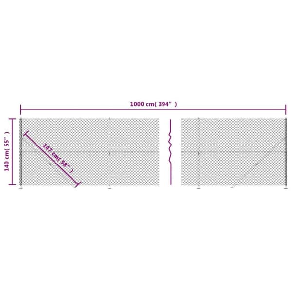 vidaXL Verkkoaita laipalla vihreä 1,4x10 m