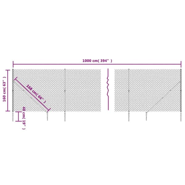 vidaXL Verkkoaita maapiikeillä vihreä 1,6x10 m
