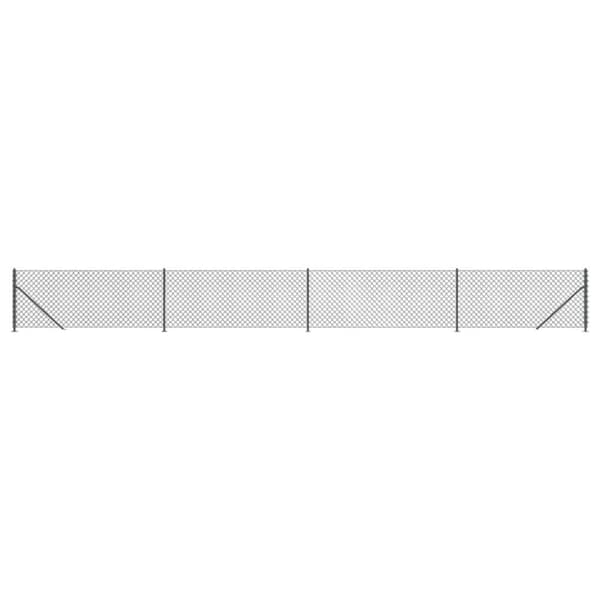 vidaXL trådhegn med flange 1x10 m antracitgrå