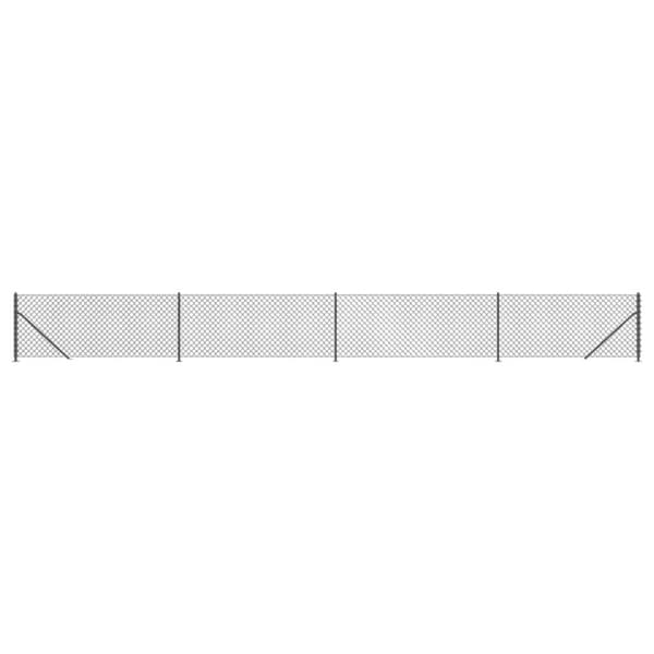 vidaXL trådhegn med flange 0,8x10 m antracitgrå