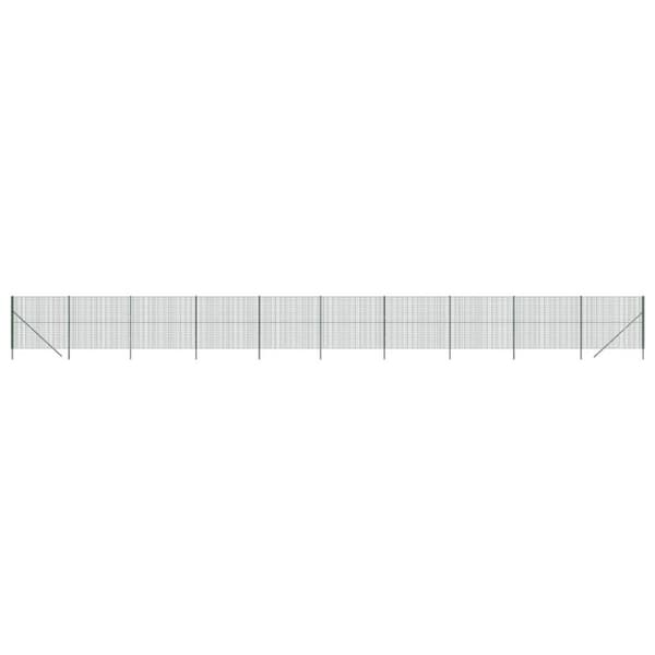vidaXL trådhegn 2,2x25 m galvaniseret stål grøn
