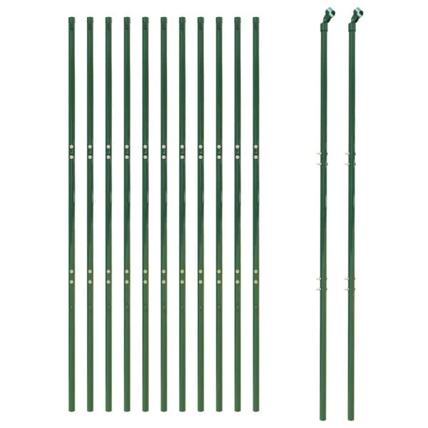 vidaXL Verkkoaita vihreä 1,6x25 m galvanoitu teräs