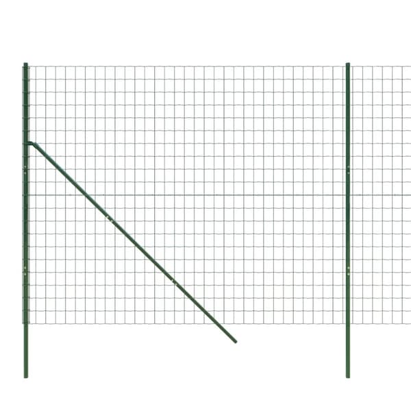 vidaXL Verkkoaita vihreä 1,6x25 m galvanoitu teräs