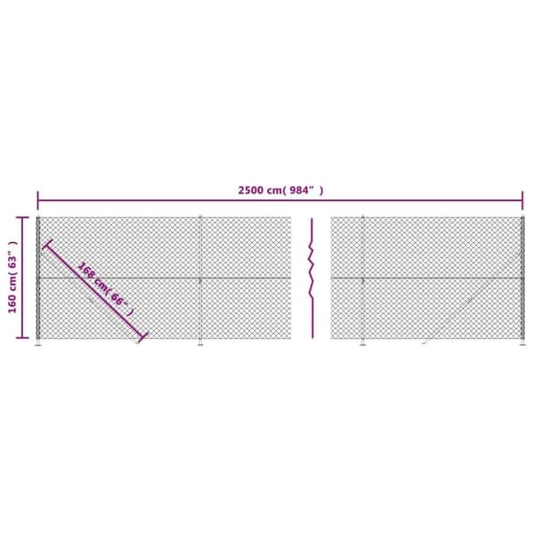 vidaXL trådhegn med flange 1,6x25 m grøn