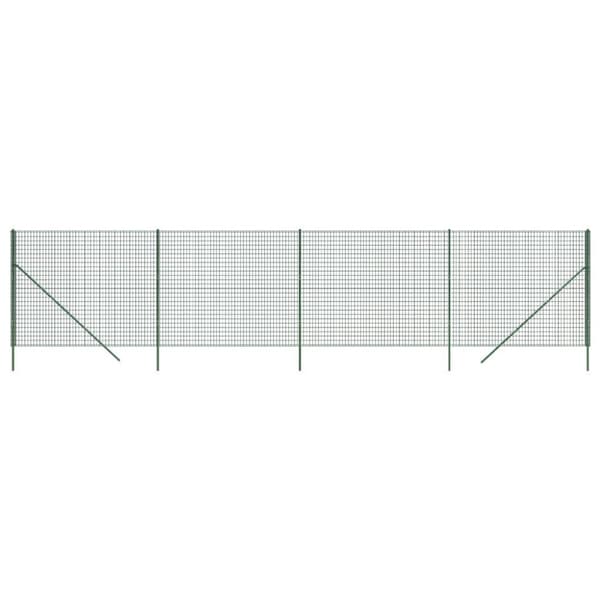 vidaXL trådhegn 2x10 m galvaniseret stål grøn