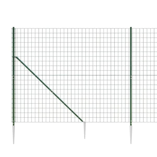 vidaXL Stängsel med markspett grön 1,4x10 m